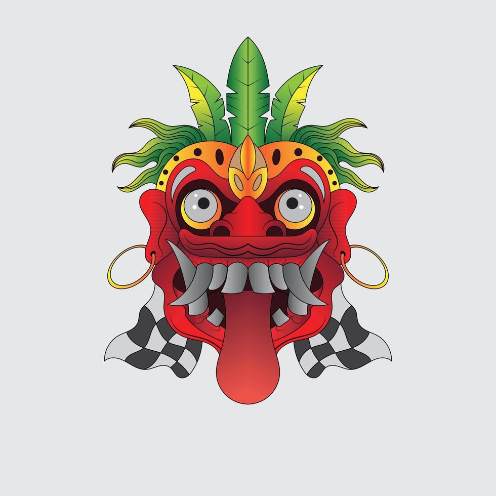 etnic culture Balinase Barong devil Illustration vector