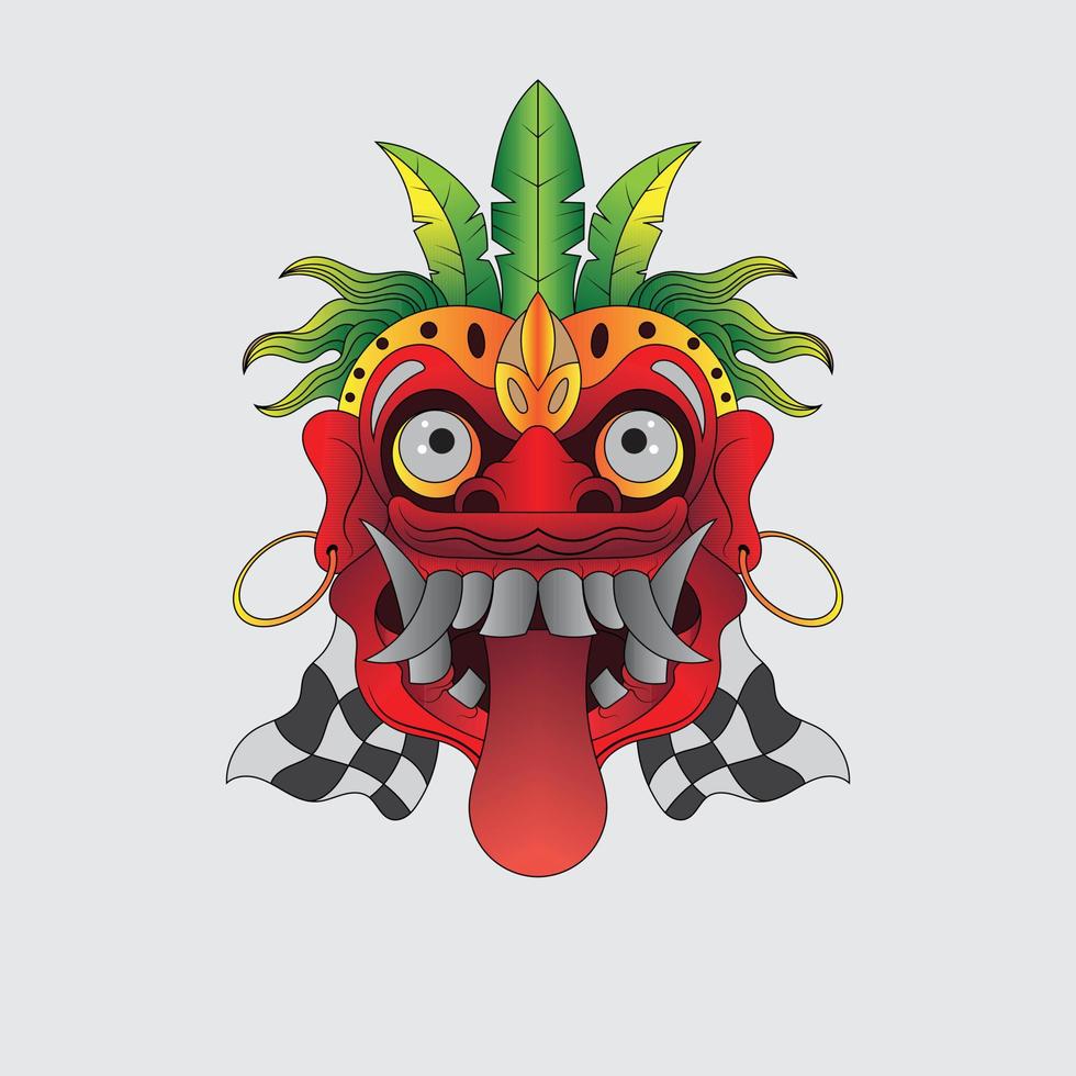 cultura étnica balinase barong diablo ilustración vector