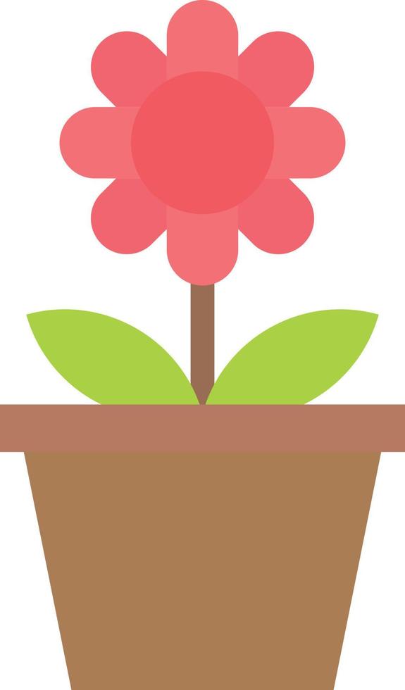 Flower Pot icon flat color vector illustration
