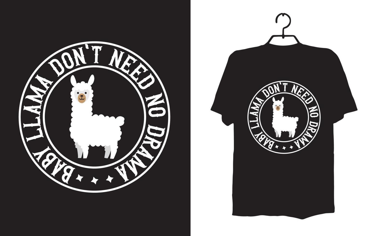 Print llama t shirt designs vector