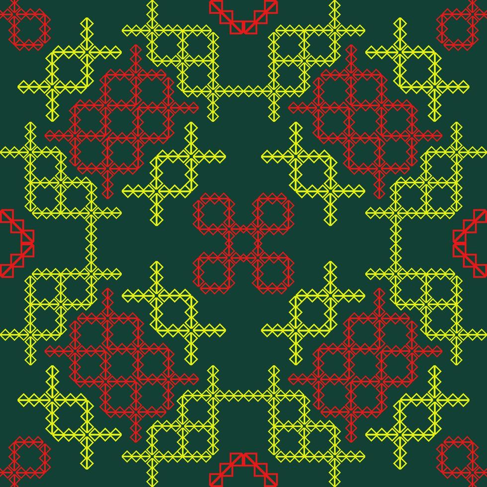 asian floral geometric fabric pattern vector