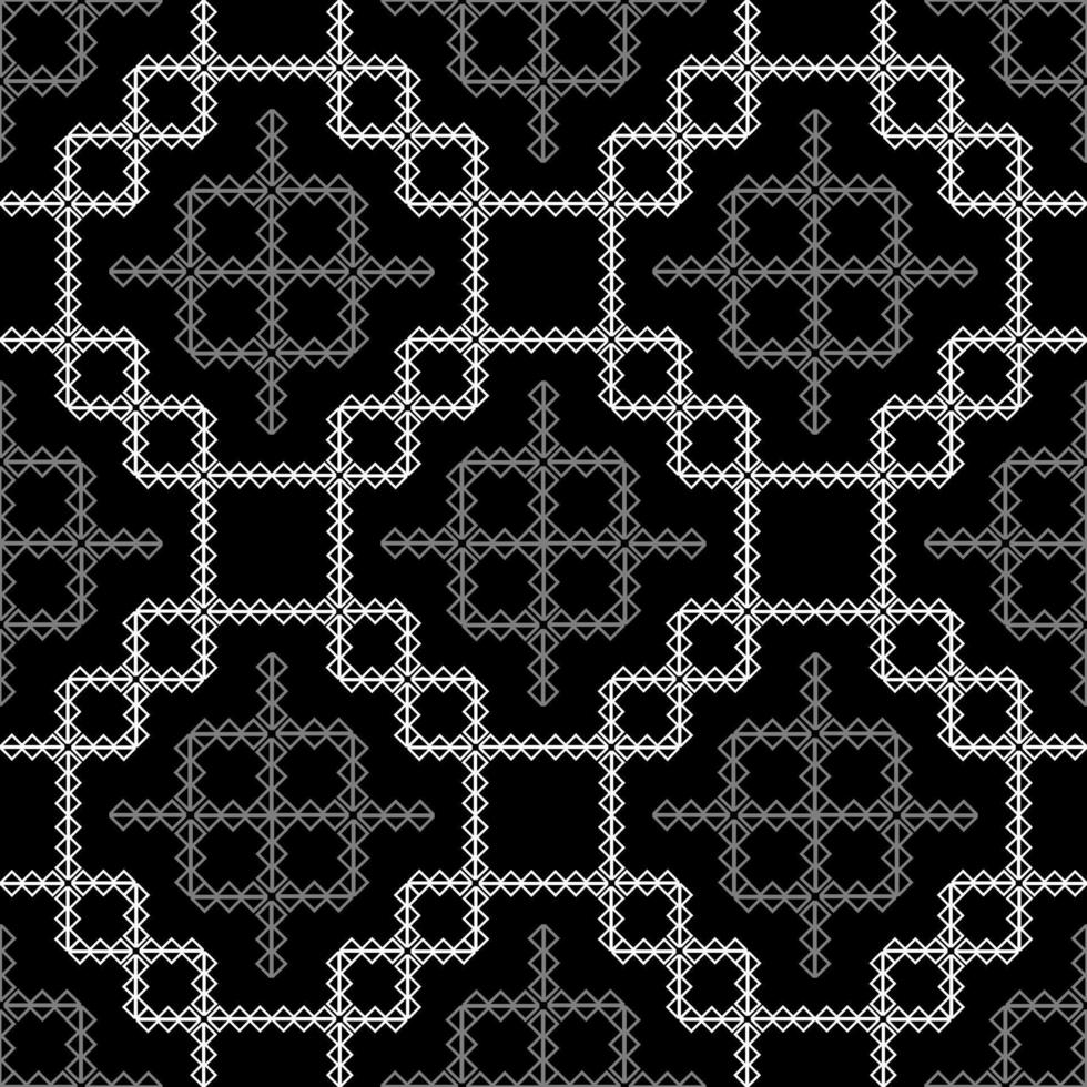 black white geometric floral pattern vector