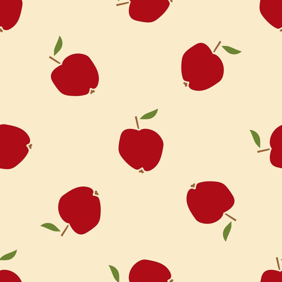 Apple seamless pattern. Fruit background. vector