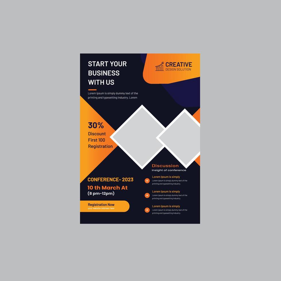 modern conference business flyer design vector