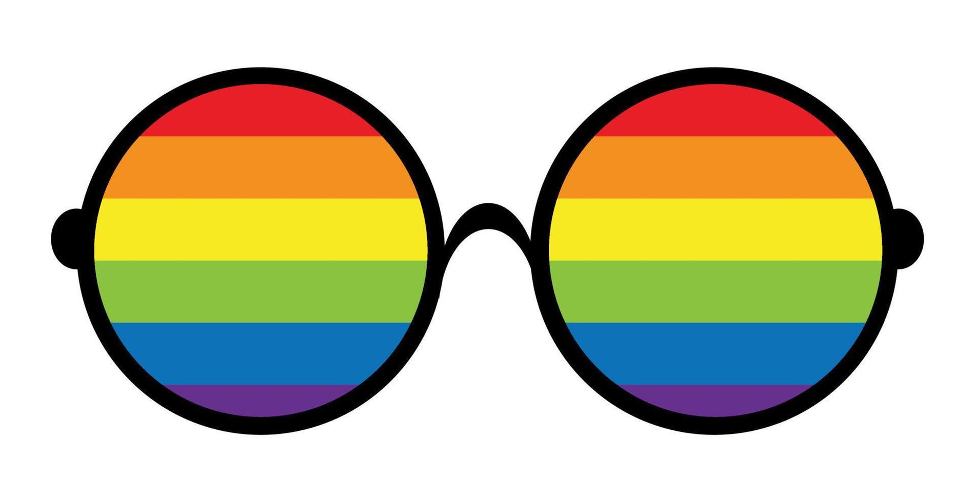 gafas con una bandera para el día del orgullo lgbt. ilustración detener la homofobia para el día internacional contra la homofobia. vector