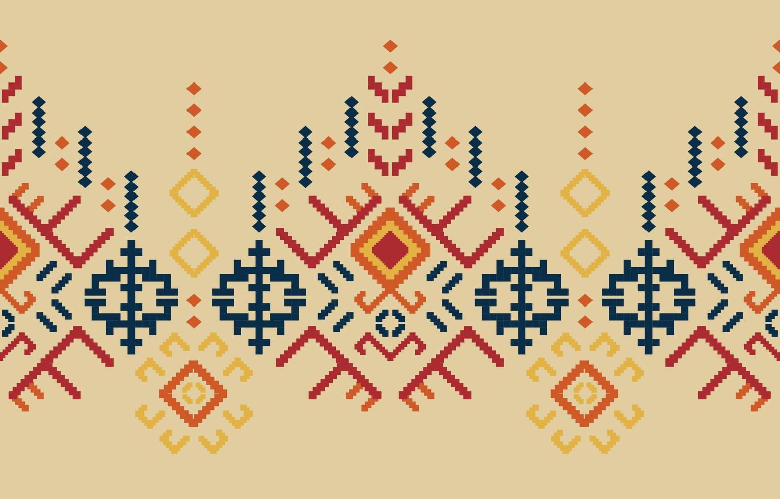 Motif ethnic handmade border beautiful art. Navajo seamless pattern in tribal, folk embroidery, Mexican, Peruvian, Indian, Asia, Moroccan, Turkey, and Uzbek style. Aztec geometric art ornament print. vector