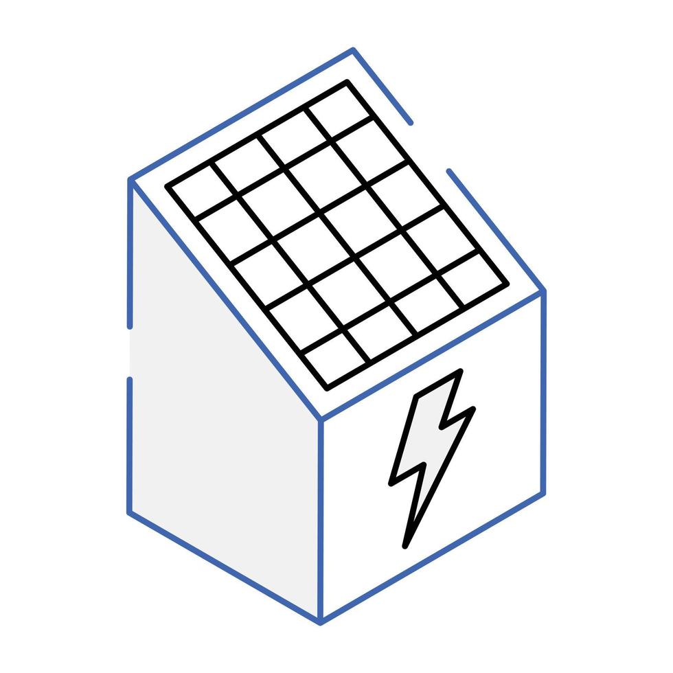 un icono del vector isométrico del panel solar