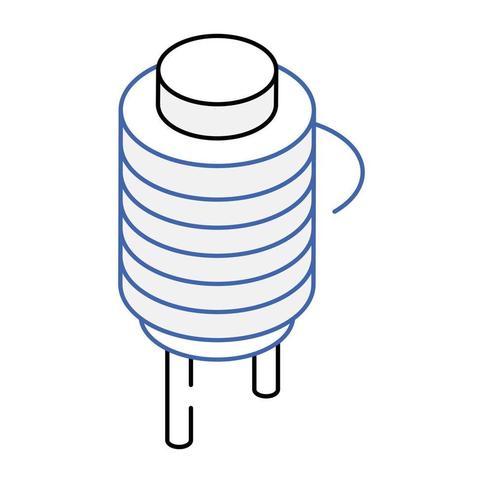 Modern isometric icon of electric capacitor vector