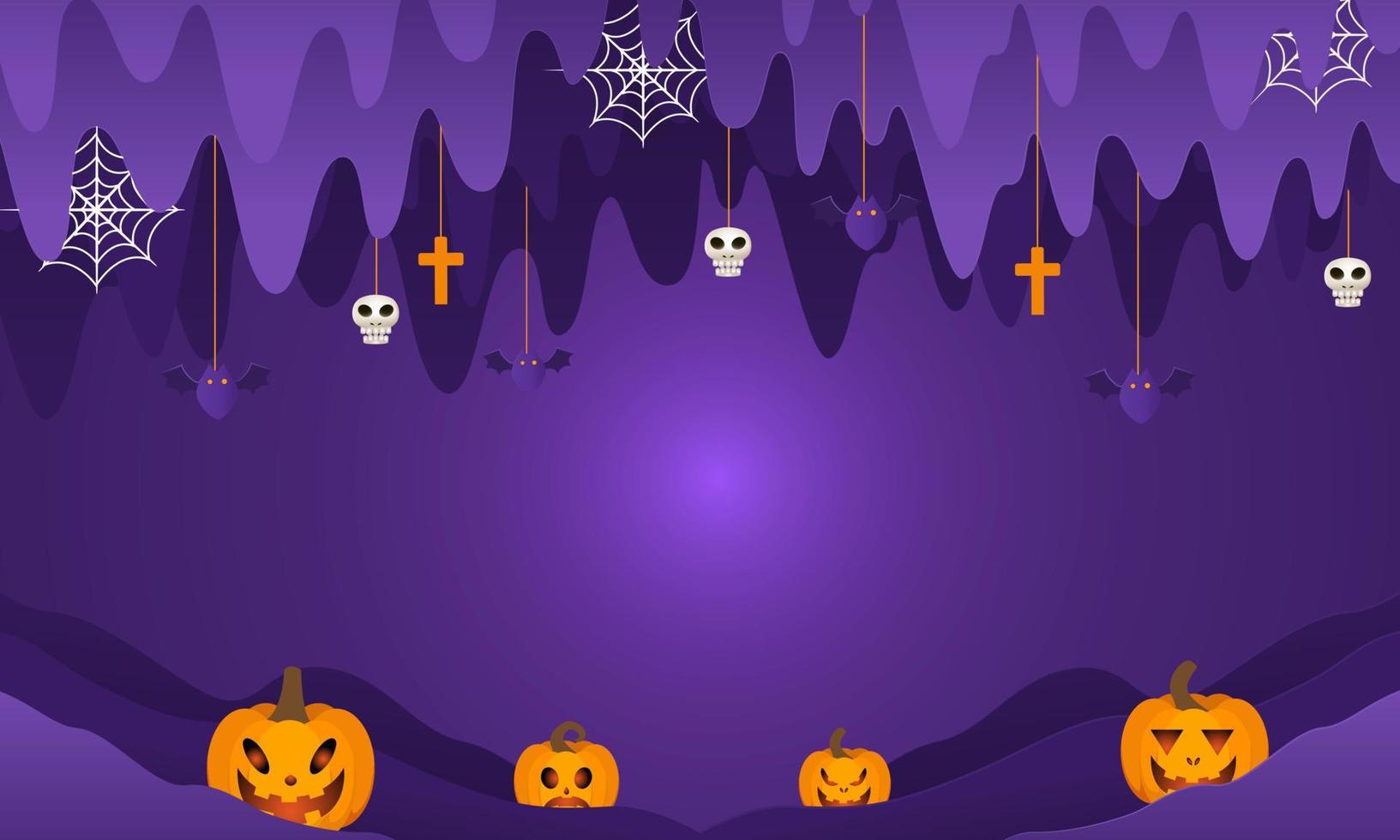 fondo de halloween para una fiesta y venta en la noche de halloween. banner de feliz halloween. vector