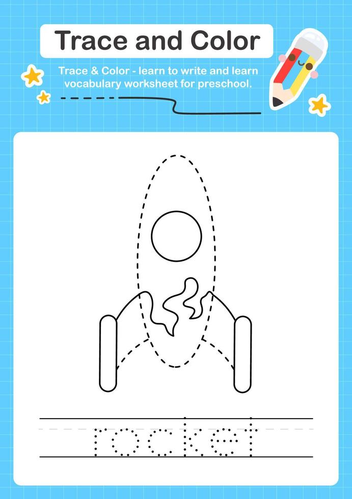 Trace and Color worksheets with the elements vector