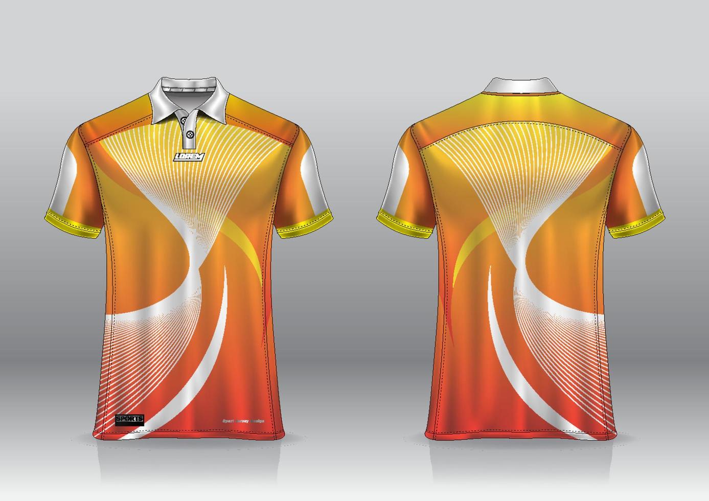 Diseño de uniforme de camisa de polo, se puede utilizar para bádminton, golf en la vista frontal, vista posterior. vector de maqueta de jersey, diseño premium muy simple y fácil de personalizar