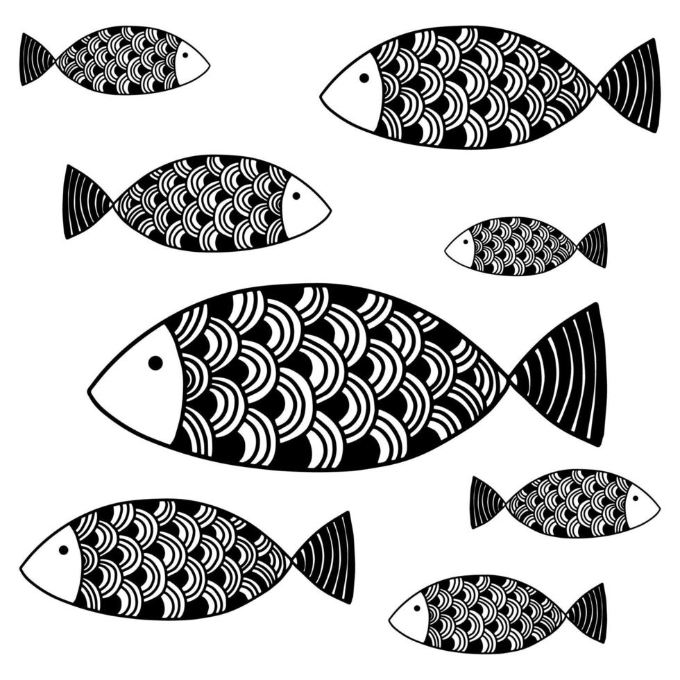 dibujo de peces vectoriales vector