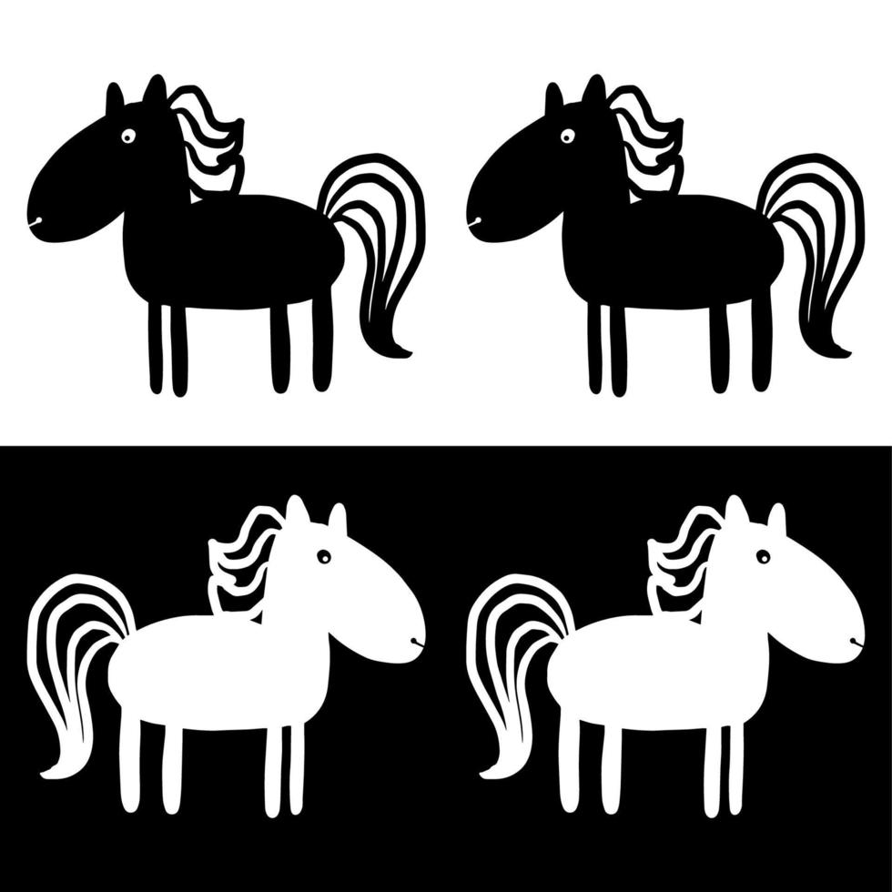 caballo garabato vectorial vector