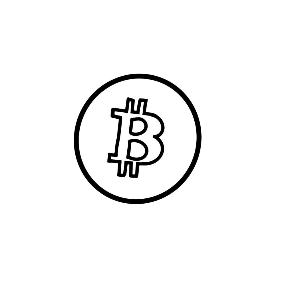 Coin Money Bank Financial Hand drawn organic line Doodle vector