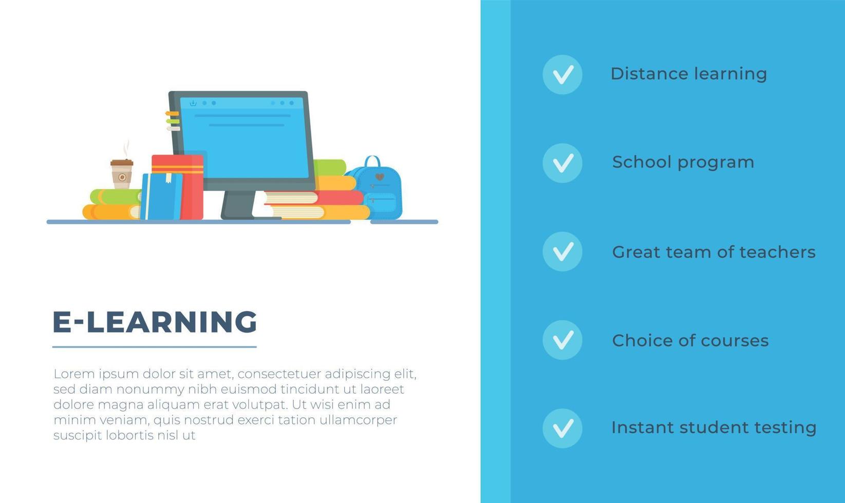 Vector illustration of online lessons.