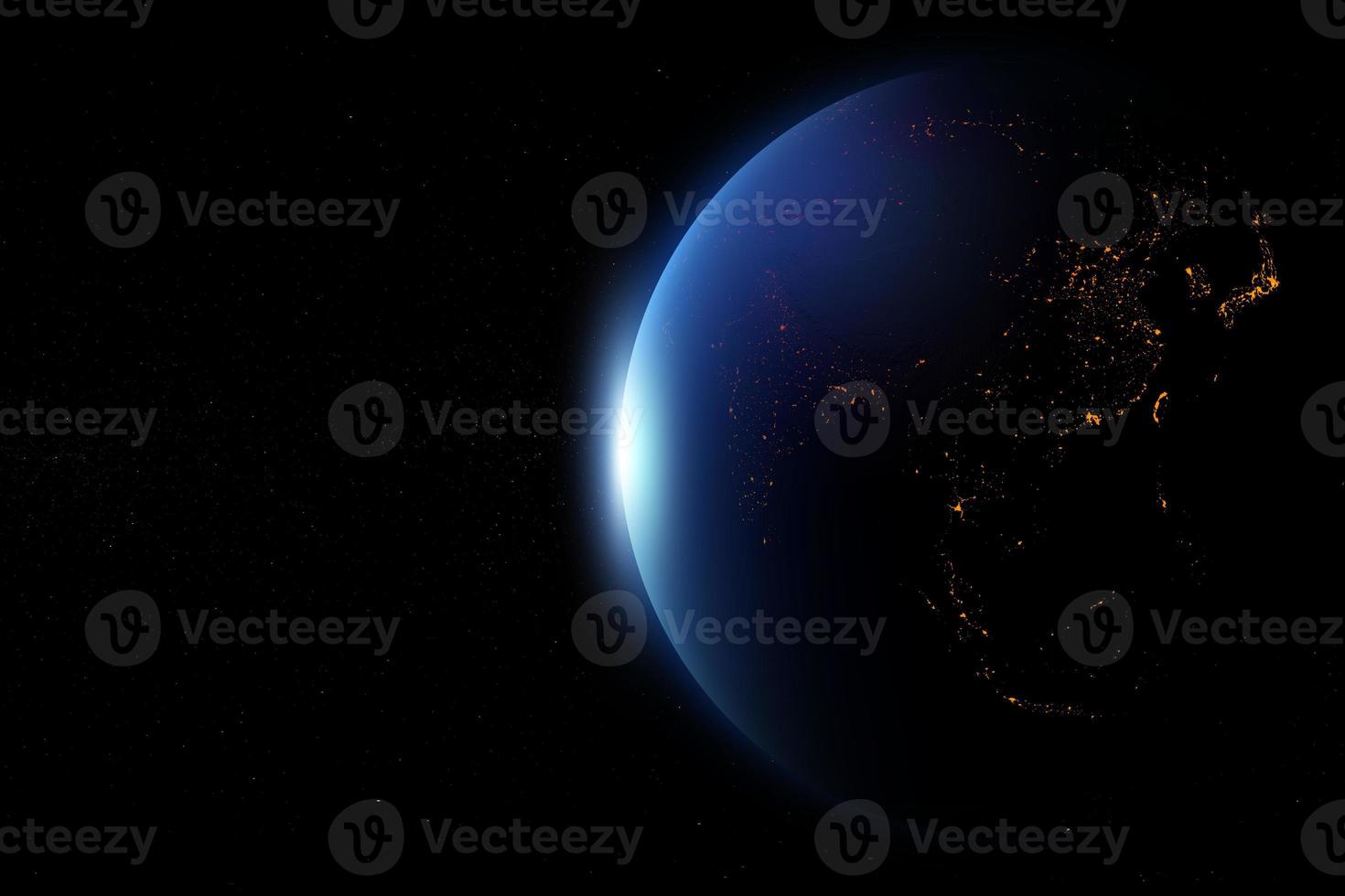 Abstract Earth in space galaxy. 3d rendering Elements of this image furnished by NASA photo