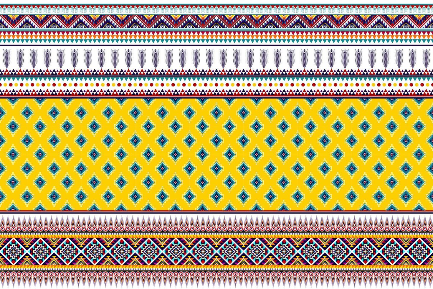 Ikat ethnic seamless pattern design abstract geometric Aztec fabric carpet ornament chevron textile decoration wallpaper. Tribal turkey African Indian American traditional embroidery vector