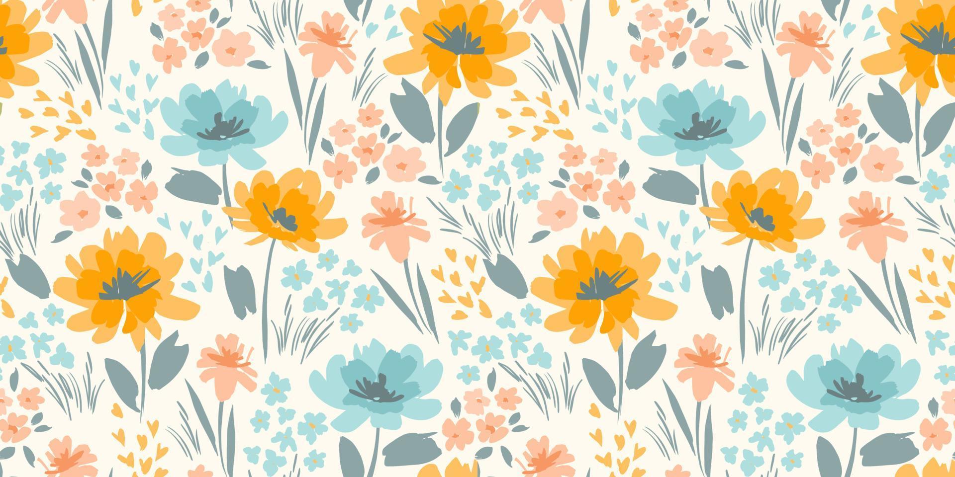 patrones sin fisuras florales. diseño vectorial para papel, cubierta, tela, decoración interior y otros usuarios vector