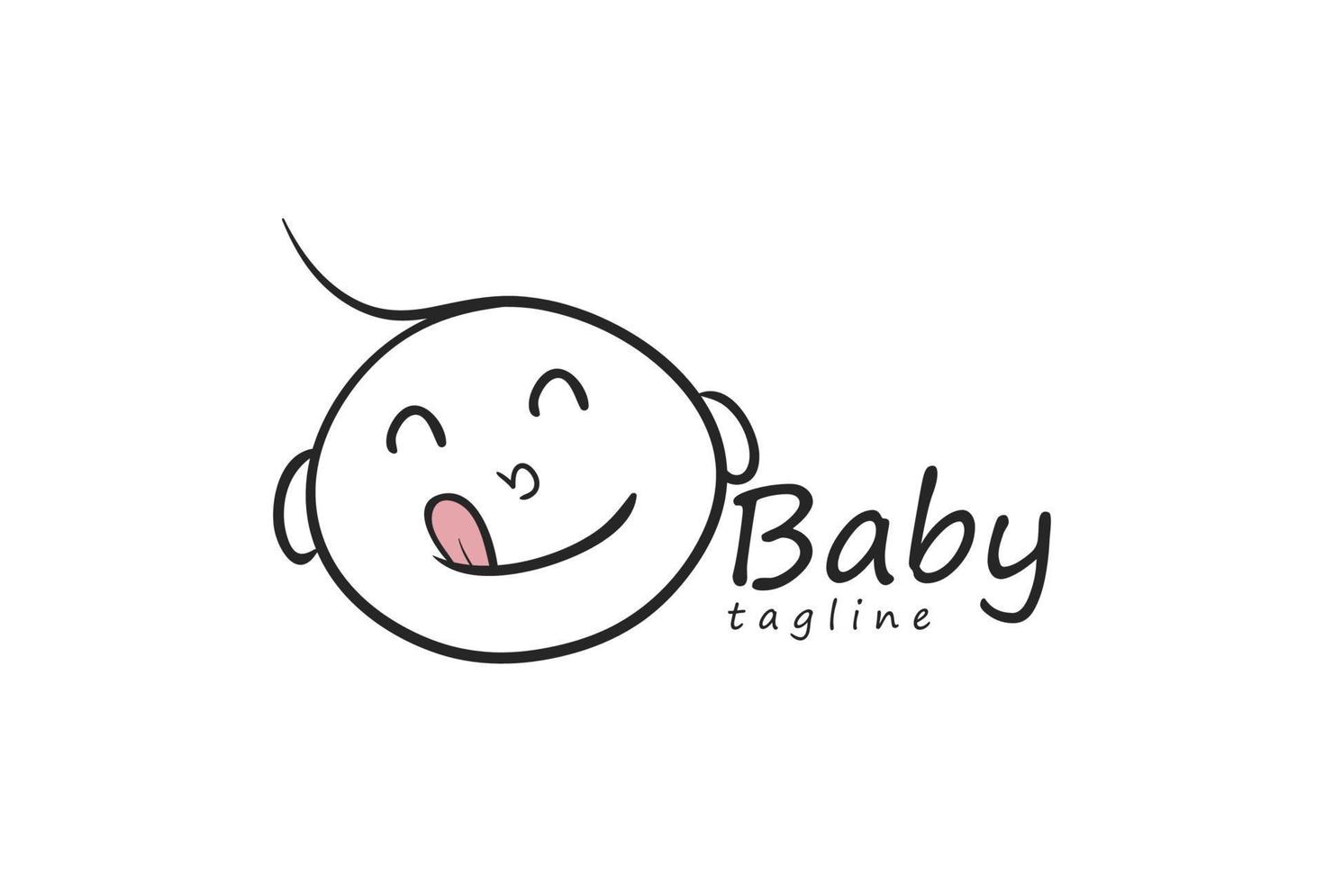 Cute Baby Logo Icon Design vector