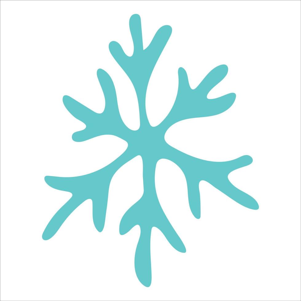 lindo clipart de copo de nieve dibujado a mano. ilustración de garabatos vectoriales. navidad y año nuevo diseño moderno. para impresión, web, diseño, decoración, logotipo. vector