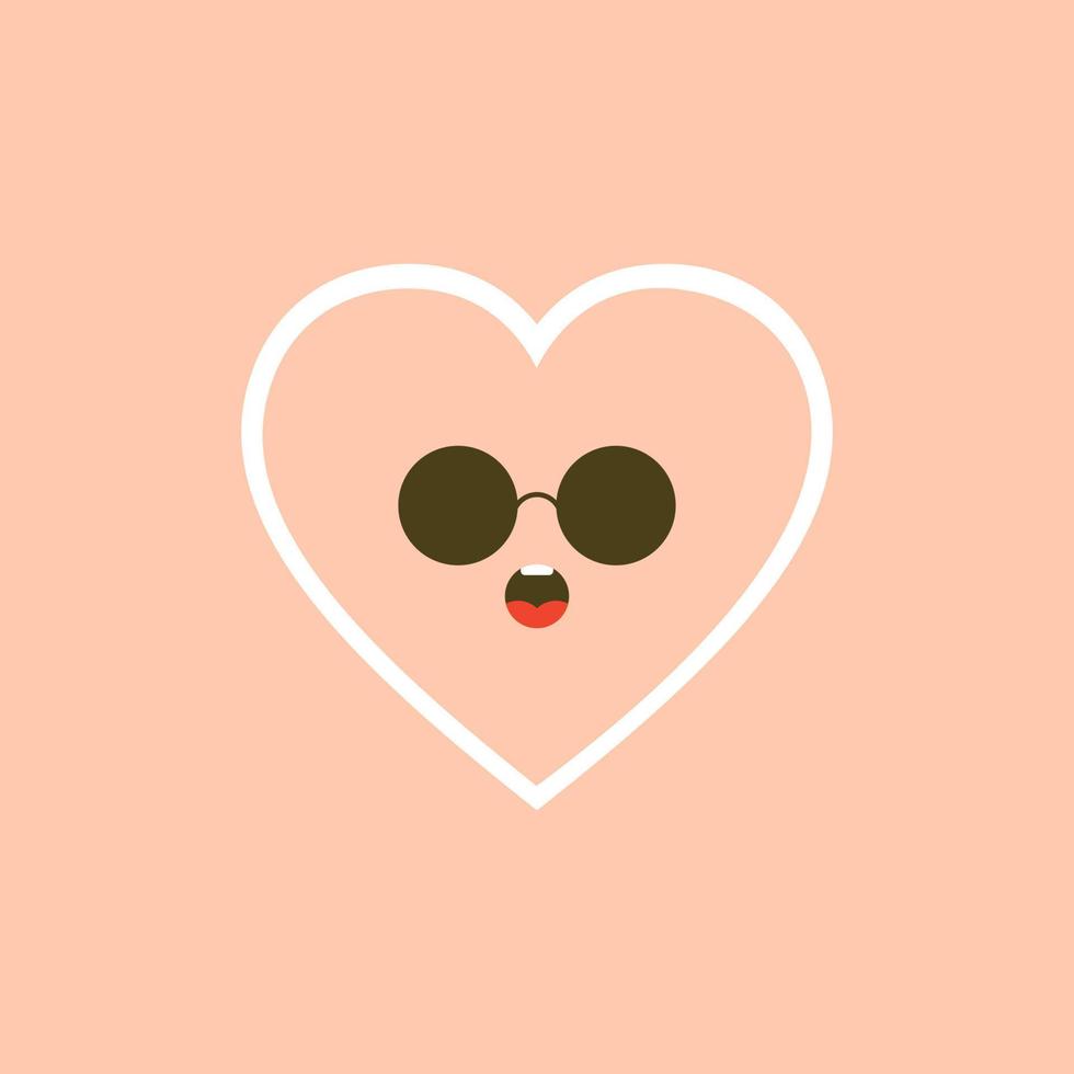 cute heart shape and love flat design vector illustration