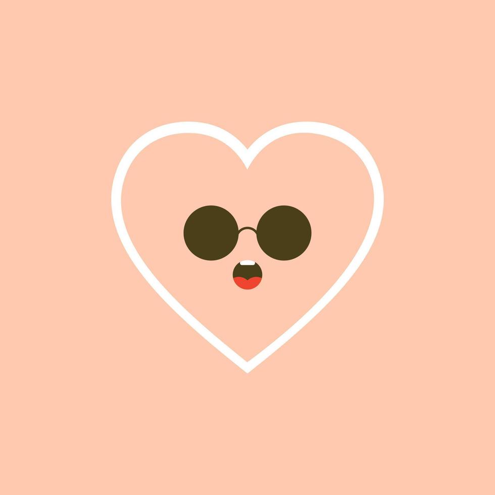 cute heart shape and love flat design vector illustration