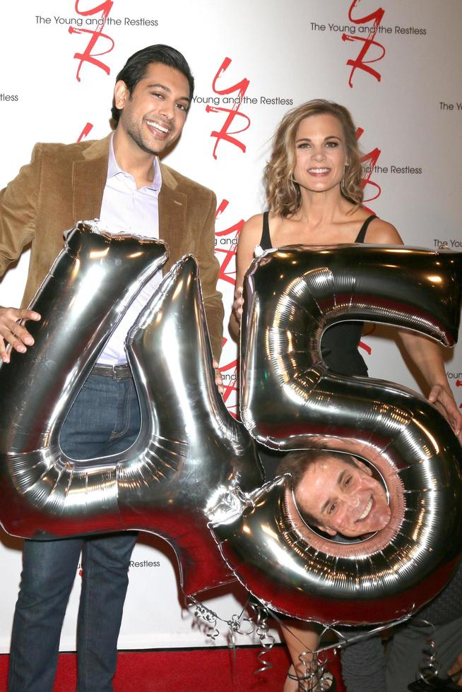LOS ANGELES  MAR 26, Abhi Sinha, Gina Tognoni, Christian LeBlanc at the The Young and The Restless Celebrate 45th Anniversary at CBS Television City on March 26, 2018 in Los Angeles, CA photo