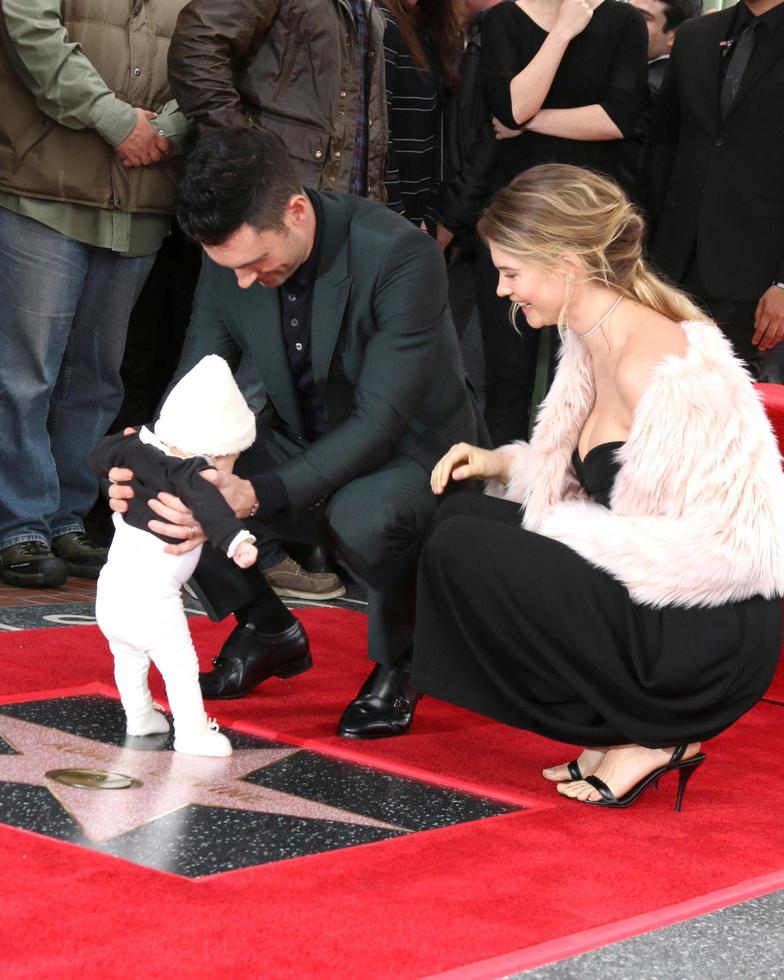 LOS ANGELES  FEB 10, Adam Levine, Dusty Roee Levine, Behati Prinsloo at the Adam Levine Hollywood Walk of Fame Star Ceremony at Musicians Institute on February 10, 2017 in Los Angeles, CA photo