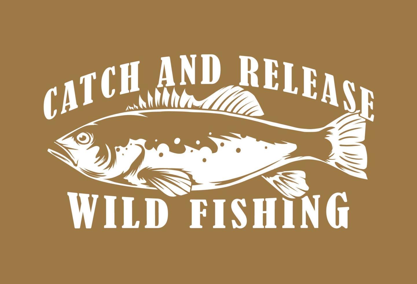 wild fishing logo, catch and release vector