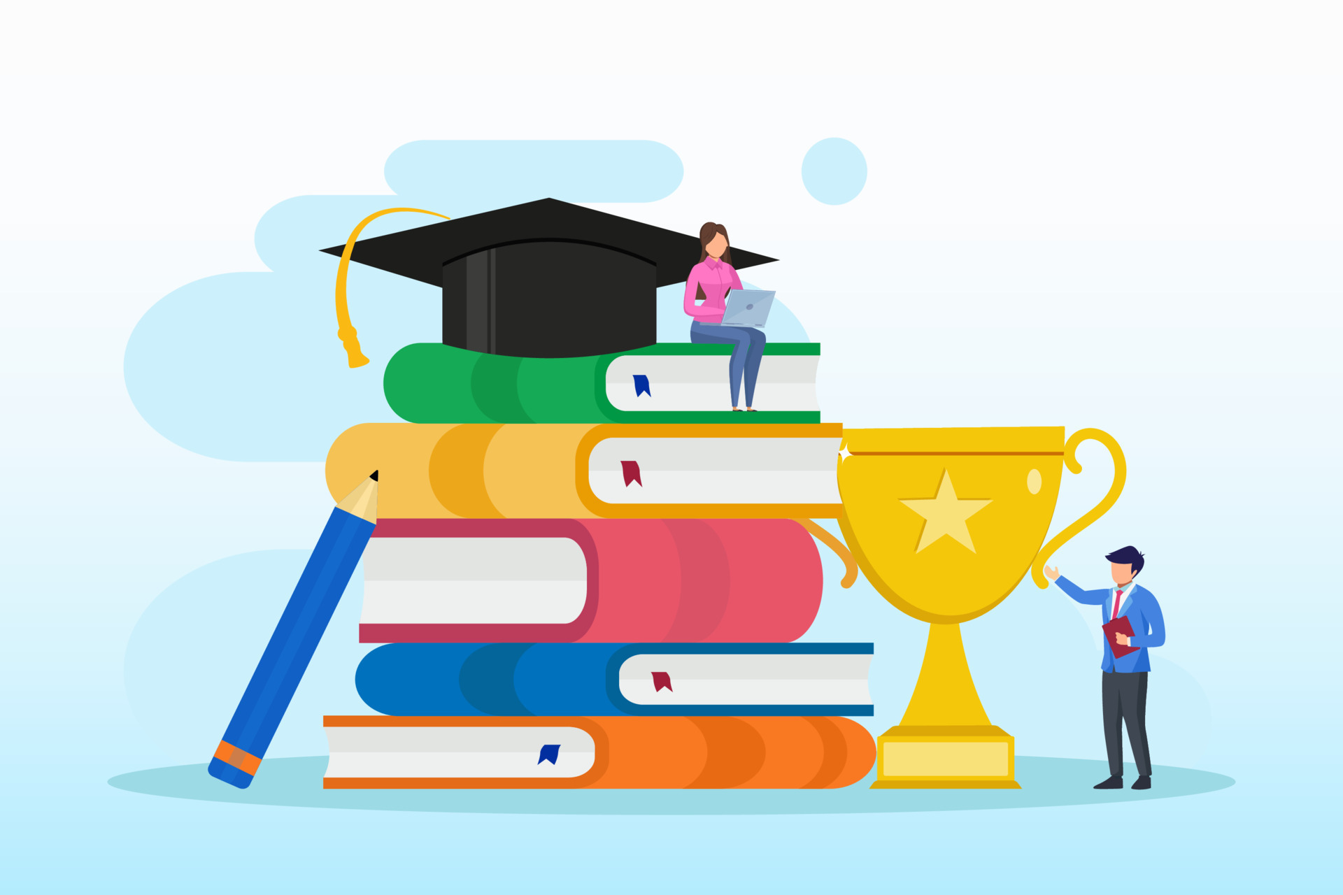 Graduate Achievement University Learning Education Vector Illustration graduate-achievement-university-learning-education-vector-illustration