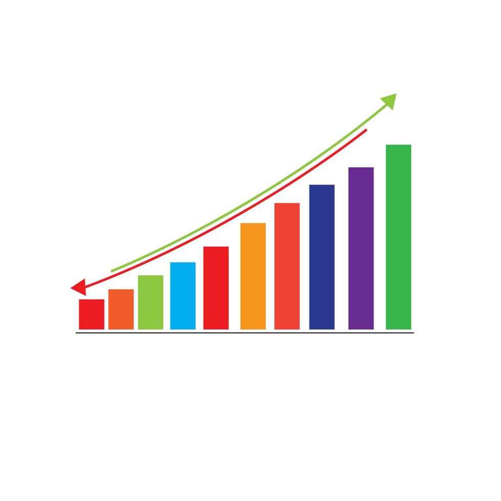 Online business stock chart rebounds. vector