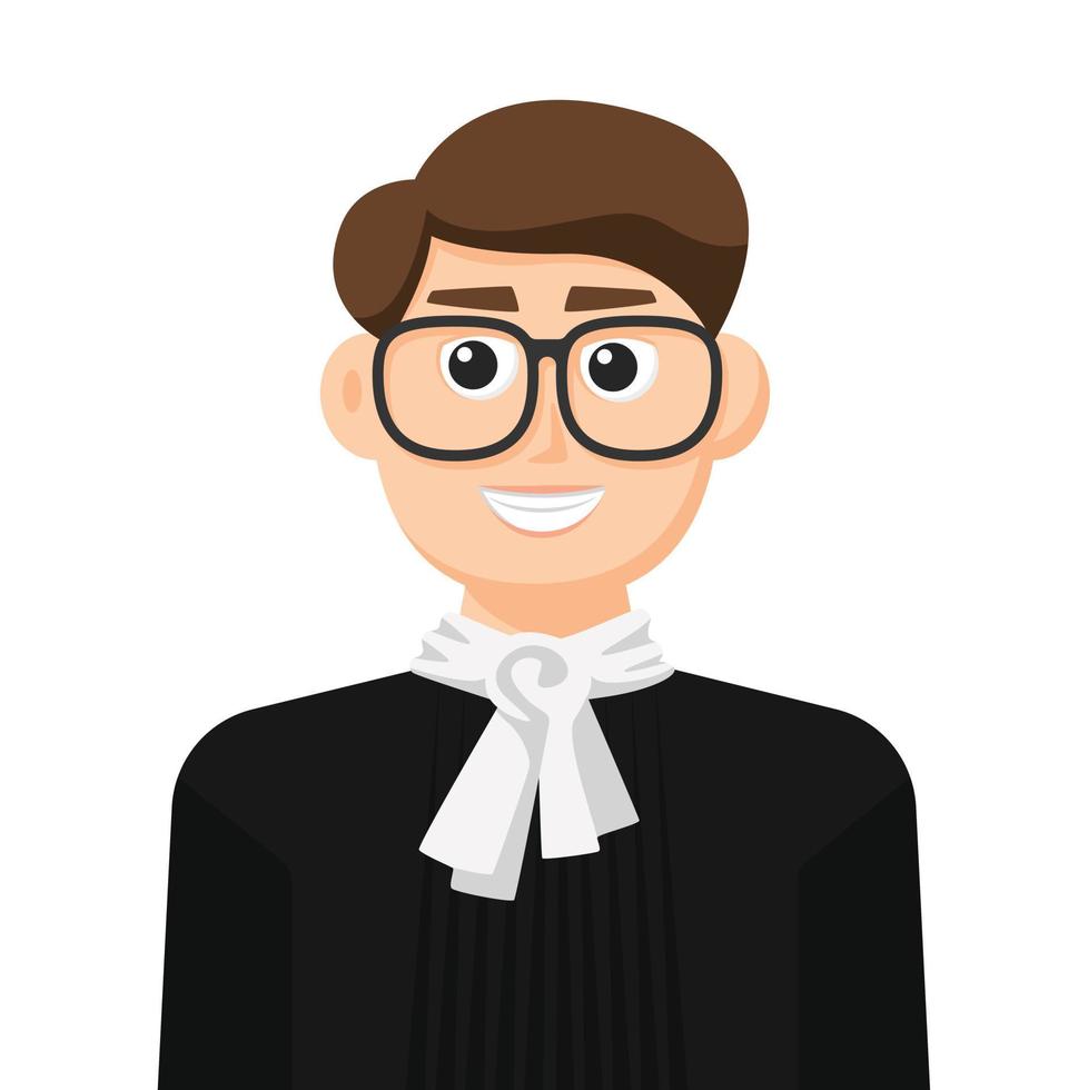 Judge in simple flat vector, personal profile icon or symbol, people concept vector illustration.