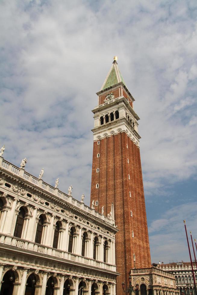 St Mark's Campanile - Campanile di San Marco in Italian, the bell tower of St Mark's Basilica in Venice, Italy. photo