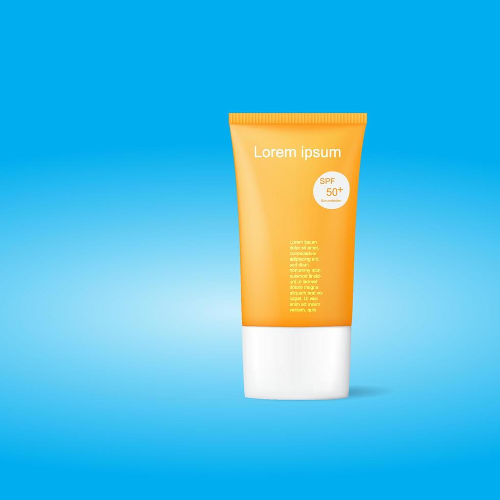 Tubo naranja de 50 spf vector