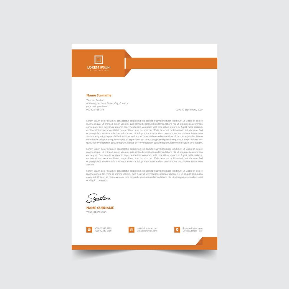 Professional creative modern business company letterhead template Free Vector a4 size