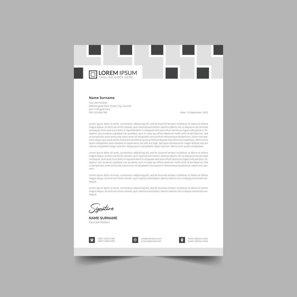 Professional creative modern business company letterhead template Free Vector a4 size