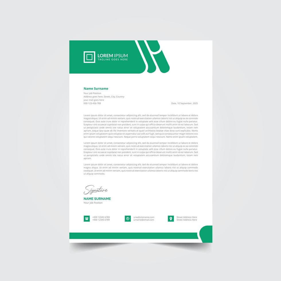 Professional creative modern business company letterhead template Free Vector a4 size