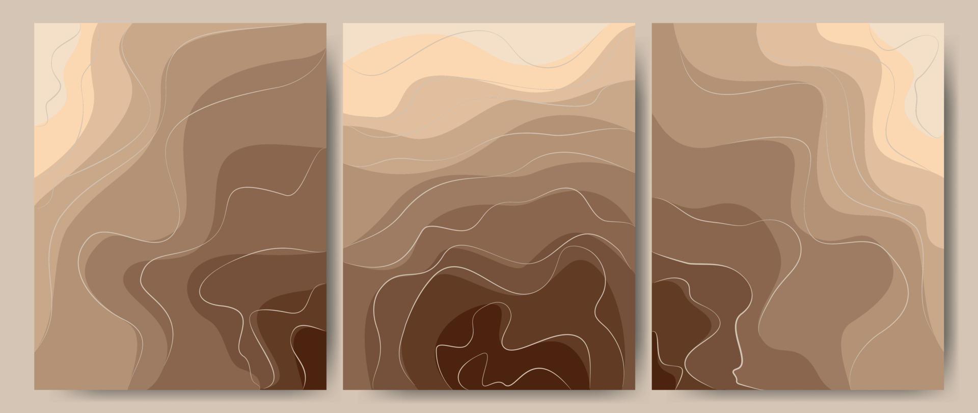 arena de fondo de arte de banner abstracto en la playa, costa o desierto con color beige barchan y dunas. textura de arena de tarjeta de plantilla con líneas onduladas de patrón. ideal para cubiertas, impresiones de tela. Ilustración de vector. vector