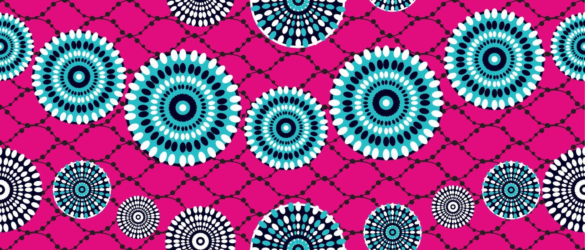 African ethnic traditional pattern . seamless beautiful Kitenge, chitenge, dutch wax style. fashion design in colorful. Geometric abstract motif. commonly known as Ankara prints, African wax prints. vector