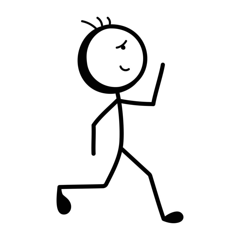 A cute hand drawn icon of Running vector
