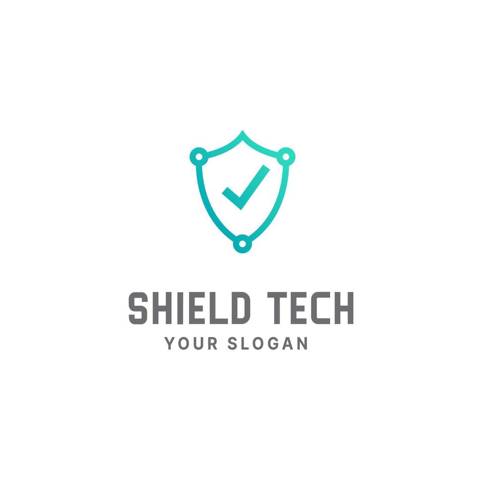 Shield tech logo design template, cyber security, tech logo, shield logo vector