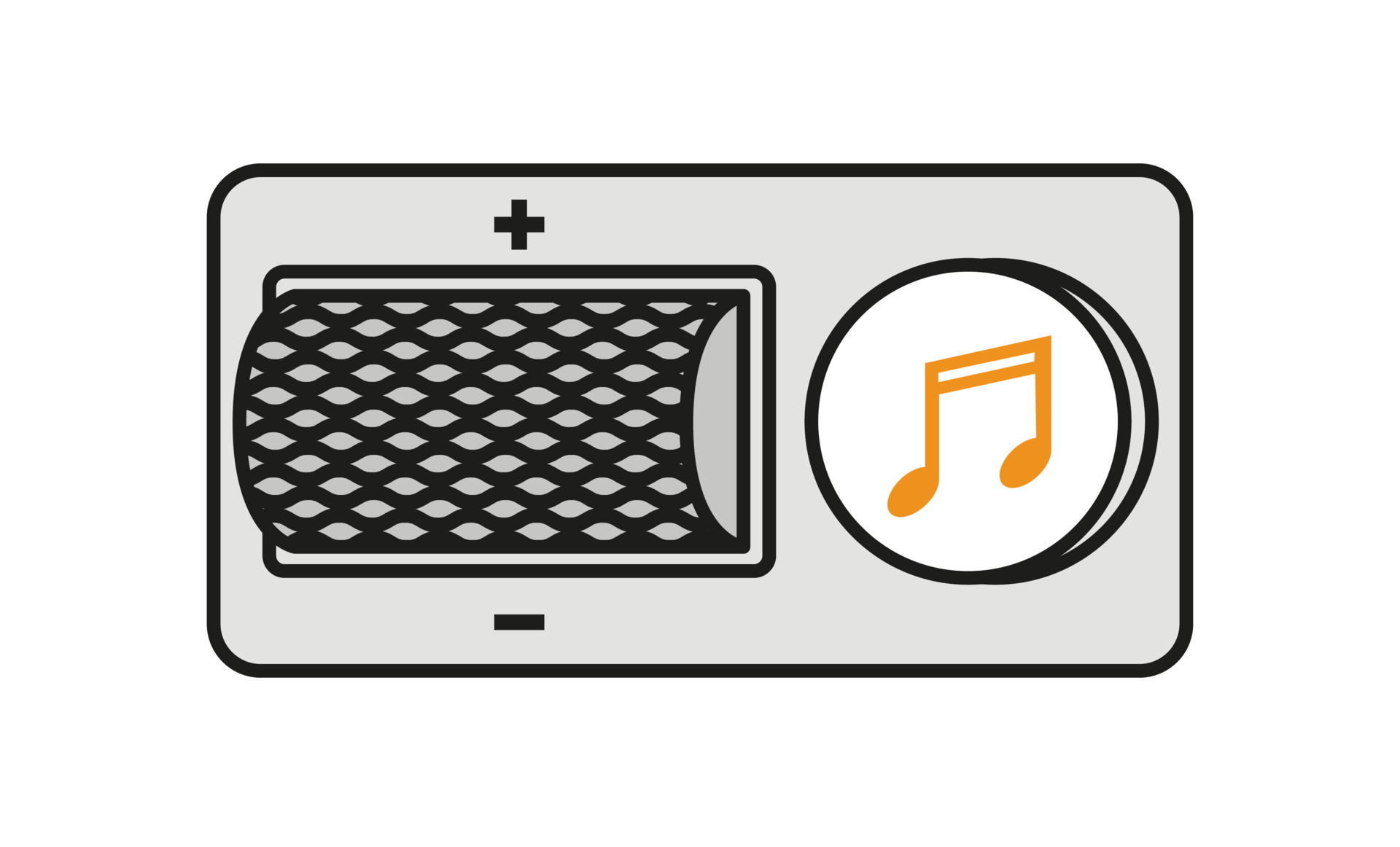 icono de ajuste de música del coche. icono de la tecla de volumen del