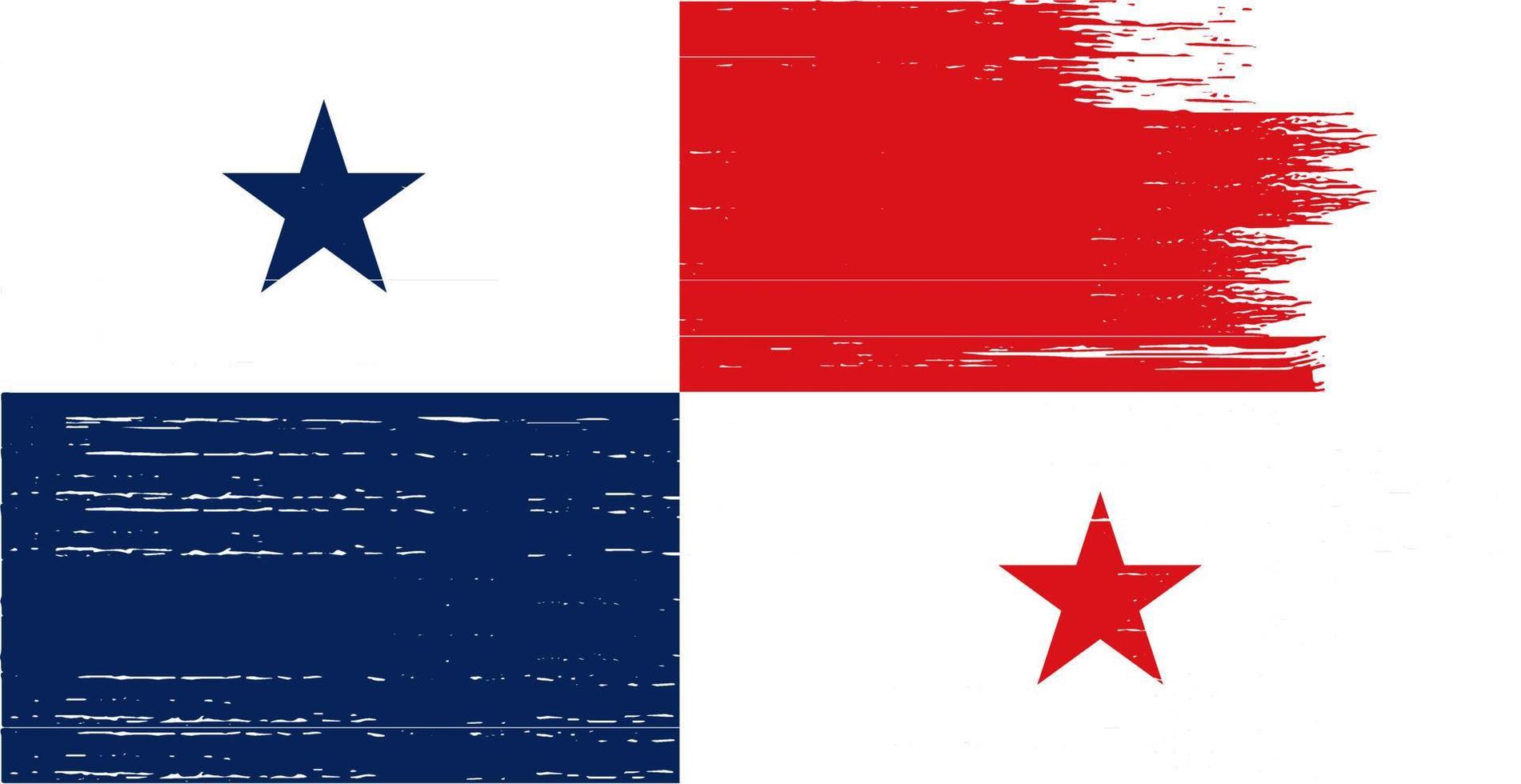 bandera de panamá con pintura de pincel texturizada aislada en png o fondo transparente. símbolo de panamá. ilustración vectorial vector