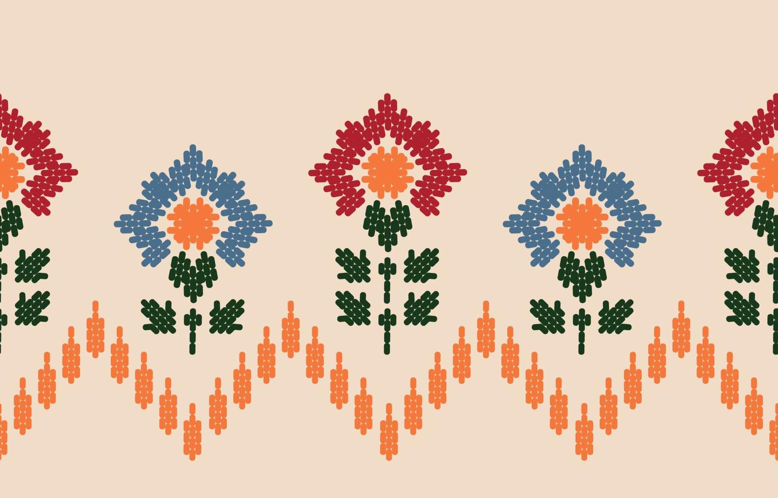 motivo étnico borde hecho a mano hermoso arte. arte de fondo floral de hoja étnica. bordado popular, estilo mexicano, peruano, indio, asiático, marroquí, turco y uzbeko. estampado de adornos de arte geométrico azteca. vector