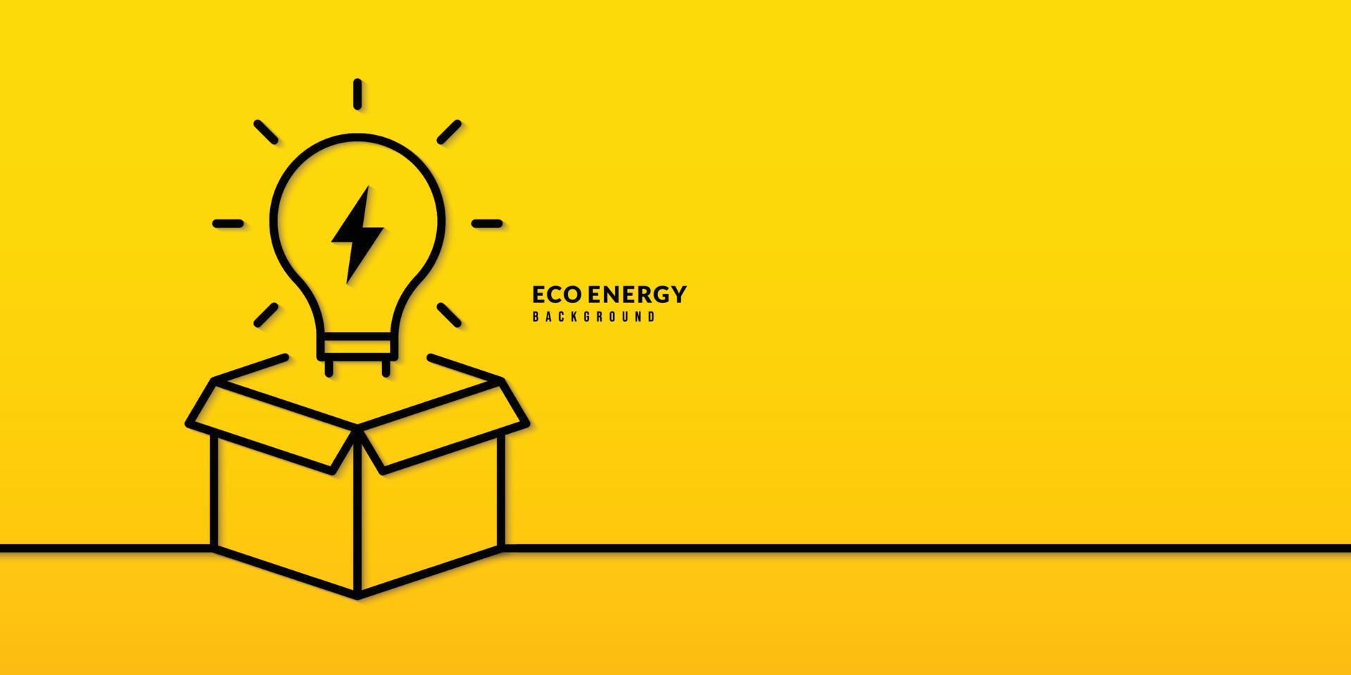 Think outside the box background, Pollution and environment protection concept, Light bulb green energy electricity usage vector