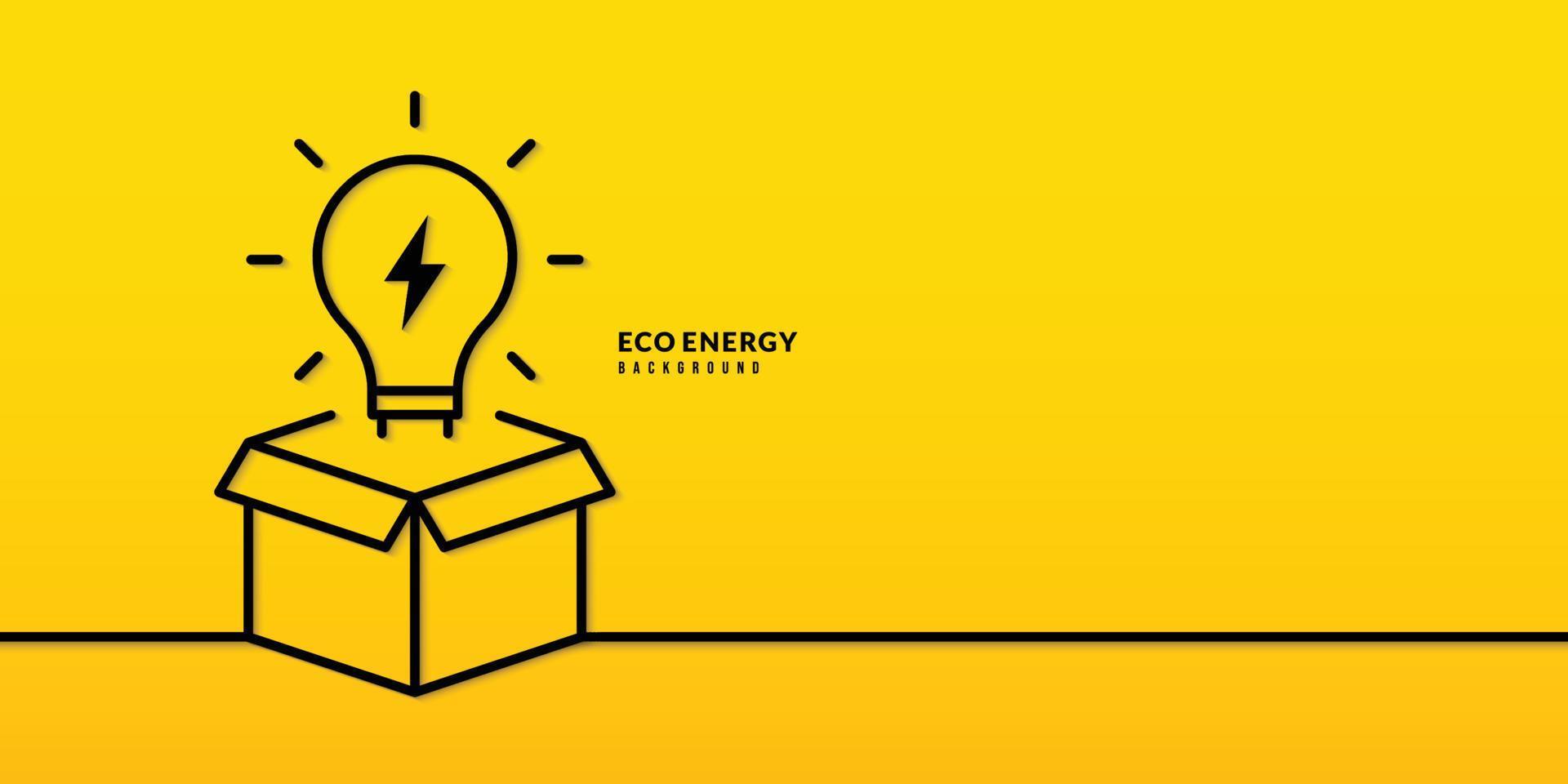 pensar fuera de la caja de fondo, la contaminación y el concepto de protección del medio ambiente, el uso de electricidad de energía verde bombilla vector