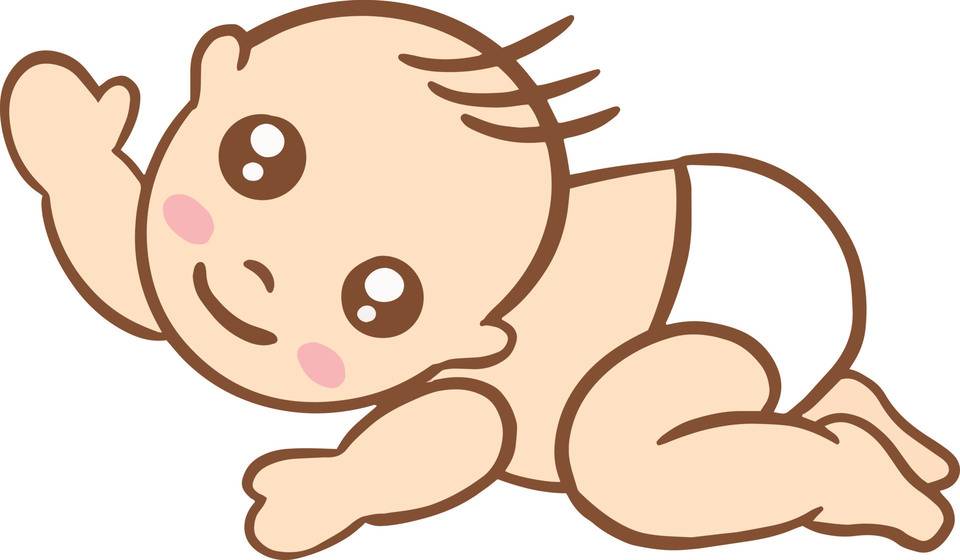 Cute Baby Cartoon, Newborn child vector illustration 11980075 Vector