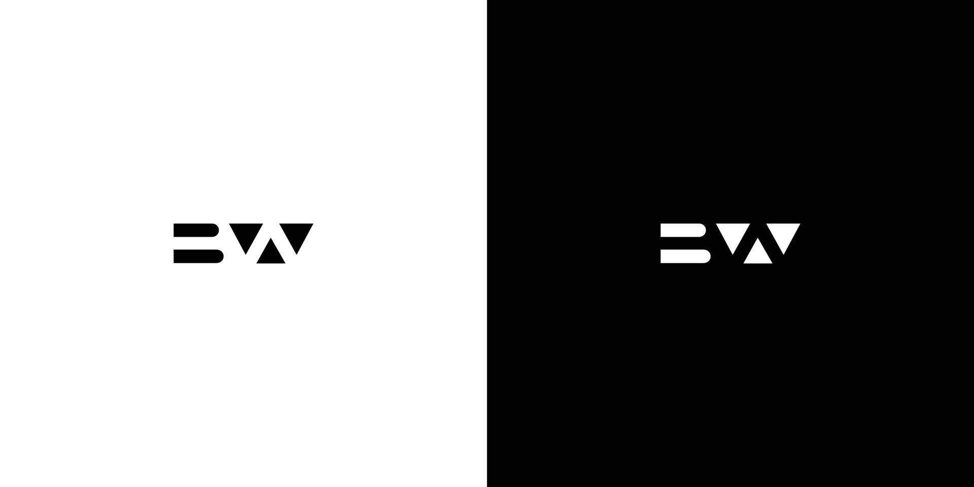 Modern and unique BW letter initial monogram logo design 2 vector