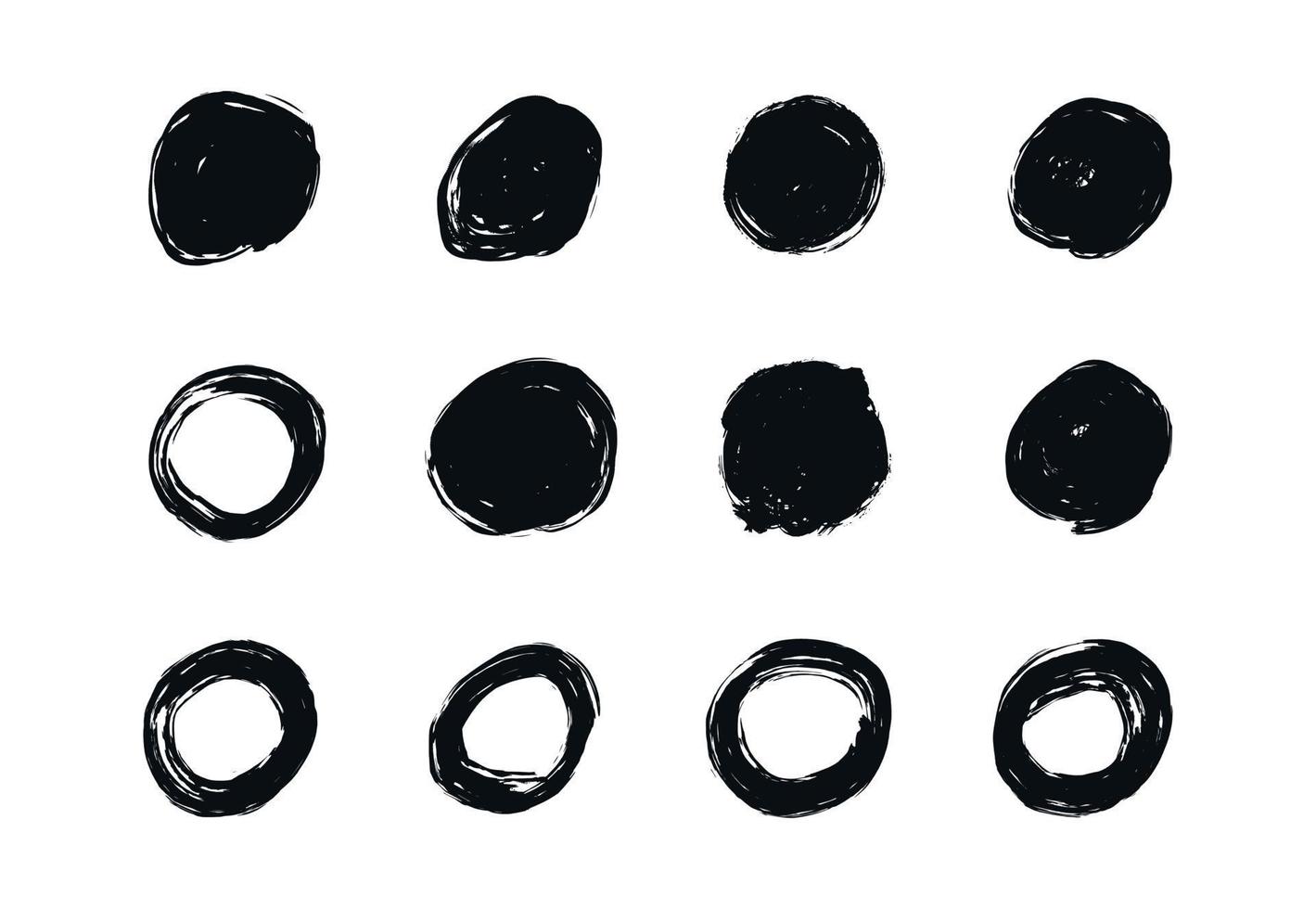 Round Hand Drawn Set In White Background vector
