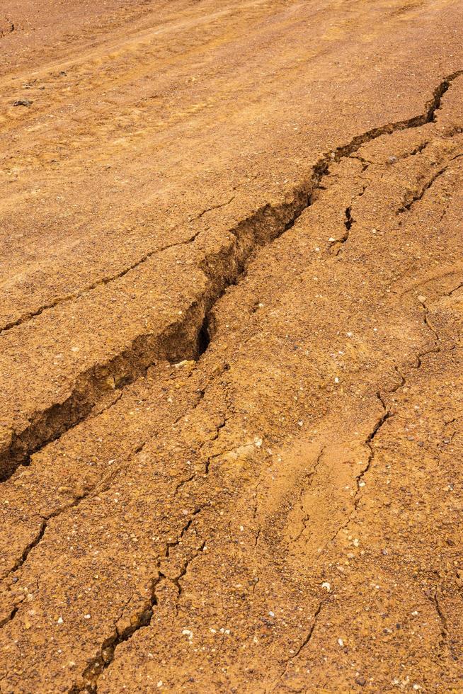 Background gravel surface which is water erosion, cracking and erosion. photo